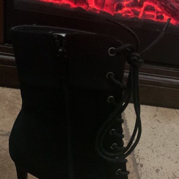 Black Lace Up Boots - Picture 8 of 9
